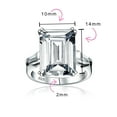 thumbnail image 5 of Bling Jewelry Womens Art Deco 10CT Emerald Cut Engagement Ring Sterling Silver, 5 of 7