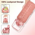 thumbnail image 4 of Love Heart Pink 64 Oz Water Bottle with Measurements - BPA Free Leakproof Sport Large Plastic Water Bottle with Straw & Time Marker & Insulated Neoprene Holder Carrier Bag Great Gift for Women Men, 4 of 7