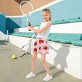 thumbnail image 5 of Girls' Skorts Elastic Waist Skorts with Inner Shorts Athletic Workout Shorts Skirts Strawberry and Pink Polka Large, 5 of 9