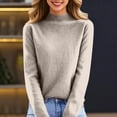 thumbnail image 6 of Inglocry Sweaters for Women 2026 Long Sleeve Crew Neck Lightweight Soft Casual Knitted Pullover Solid Color Sweater Camel XL, 6 of 6