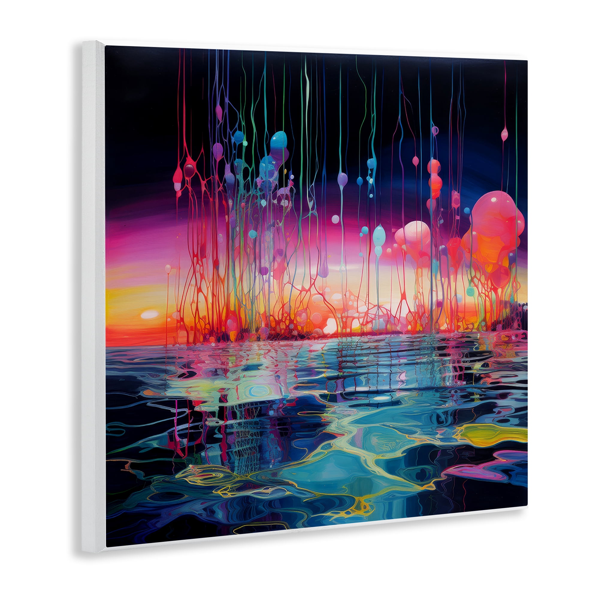Stupell Industries Abstract Coastal Landscape Abstract Painting Unframed Art Print Wall Art, 12 x 12