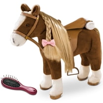 Gotz Big Plush Combing Horse with Saddle and Bridle Plus Mane and Tail to Brush and Style for 18" and 19.5" Dolls
