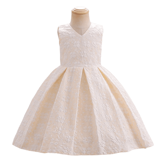 Vestido de princesa de verano para niños, vestido de flores florales sin mangas para niñas, vestido de tutú de bautismo para niños pequeños, disfraz de fiesta de cumpleaños de 1 año 3T (etiqueta 100) Gao Jinjia LED