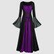 thumbnail image 1 of Womens Halloween Costumes 2024 Cosplay Gothic Dresses Dresses For Women Costumes Trumpet Sleeves Gothic Retro Gown Strap High Waist Cosplay Dress, 1 of 7