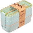 thumbnail image 1 of Bento Box con 3 Compartimentos y Cubiertos  - Verde, 1 of 5