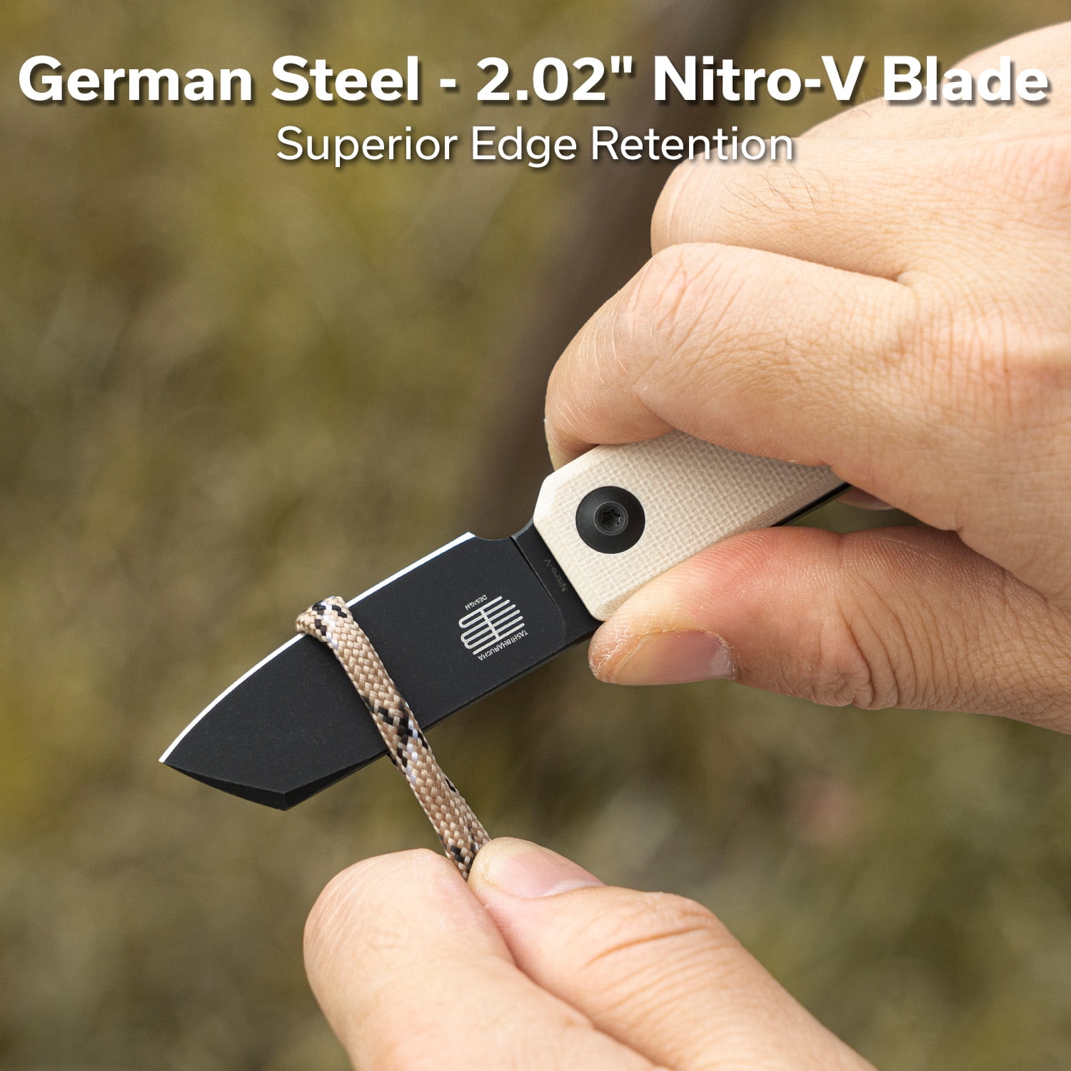 CIVIVI Kukei Small Pocket Knife Folding Knife with 2.02" Black Stonewashed Nitro-V Blade Ivory G10 Handle C25036-3, With 1PC Black Leather Sheath