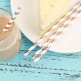 thumbnail image 6 of BalsaCircle 25 Pieces 8" Rose Gold White Striped Paper Straws Disposable Party Event Picnic, 6 of 6