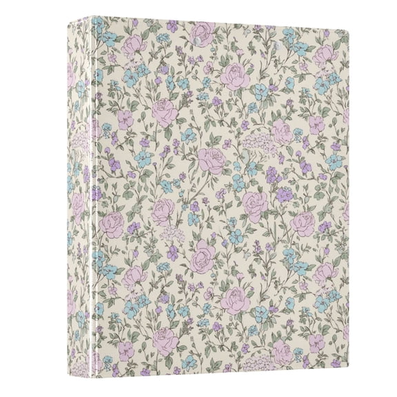 Three Ring Binder Floral Pattern 1.5 Inch Round Binder D-Rings for Office Supplies and More