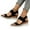 Black, variant on WIZUTIZ Wedge Sandals for Women Womens Sandals Comfort Dating Stretch Beach Sandals Buckle Round Toe Summer Shoes Low Heel (1"-2") Wide Solid Sandals for Ladies Party Items Black