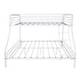thumbnail image 4 of Twin Over Full Size Bunk Bed , Heavy Duty Metal Bunk Bed with Enhanced Upper-Level Guardrail and Slatted Support, Noise Free, White, 4 of 7