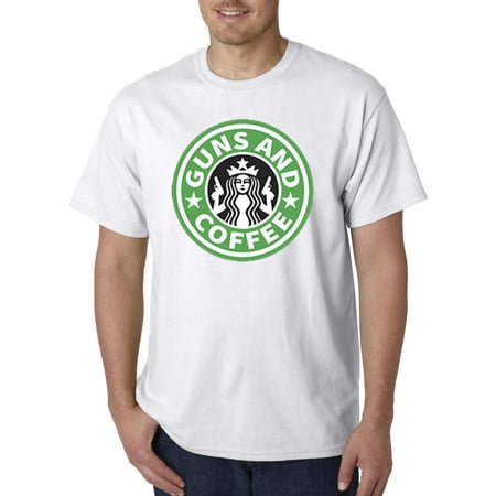 New Way 171 - Unisex T-Shirt Guns And Coffee Starbucks (Best Starbucks In Orange County)