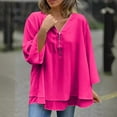 thumbnail image 2 of Plus Size Blouses for Women Casual Long Sleeved Solid Color Ladies Large Size Loose Chiffon Shirt, 2 of 6