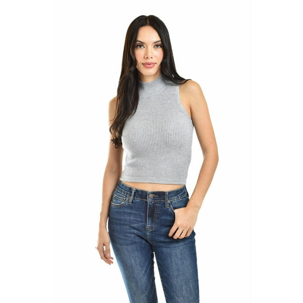 Blusa básica sin mangas /Juvenil, 0084 (Gris) gris M