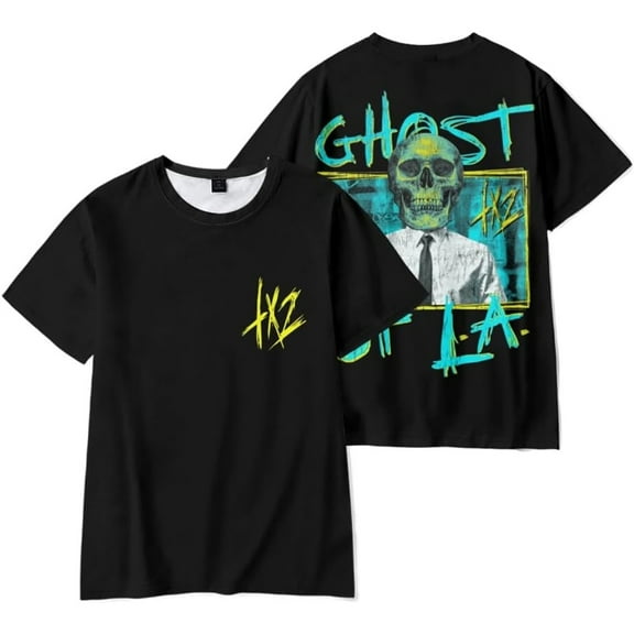 Tx2 GHOST OF LA Merch Short Sleeve T-shirt Unisex Fashion Crew Neck Top