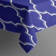 thumbnail image 3 of Blue Geometric Quatrefoil Pattern Rectangle Tablecloth 60"x120",Waterproof Polyester Rectangle Table Cloth, Wipeable Spillproof Polyester Tablecloth for Dining, Camping, Indoor and Outdoor, 3 of 6