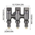thumbnail image 2 of Xecvkr Stainless Steel Inlet 3 Way Faucet Compact Water Control Diverter Rust Leak Proof Bathroom Kitchen Universal Easy Install 1 Set, 2 of 5