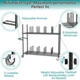 thumbnail image 5 of HOHYN 2-Tier Wire Carton Cart, 60" x 18" x 69" Portable Metal Storage Rack, 1200 lb Capacity Cardboard Recycling Organizer with Wheels & Adjustable Dividers for Warehouse, Studio, Home, 5 of 10