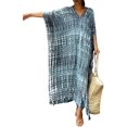 thumbnail image 1 of Robe de Plage à Imprimé pour Femmes à Manches Courtes, Grande Taille, Couvre-Maillot, 1 of 5