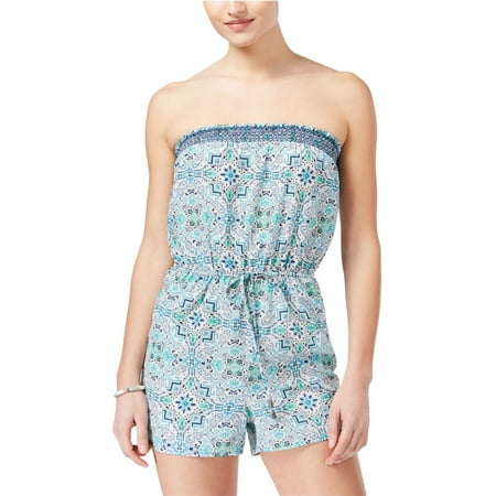 BeBop - BeBop Womens Smocked Strapless Romper Jumpsuit - Walmart.com