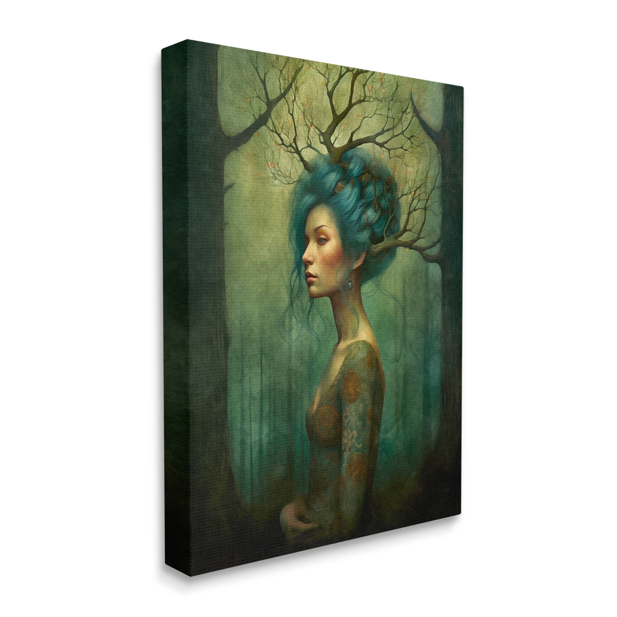 Stupell Industries Woman in Woodland Scene Fairy Tales & Fantasy Painting Gallery Wrapped Canvas Print Wall Art, 36 x 48