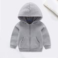 thumbnail image 4 of Curuila Toddler Boys Girls Coats Long Sleeve Solid Zipper Hooded Jacket Mid-Length Outwear Grey Size 7-8 Years, 4 of 4