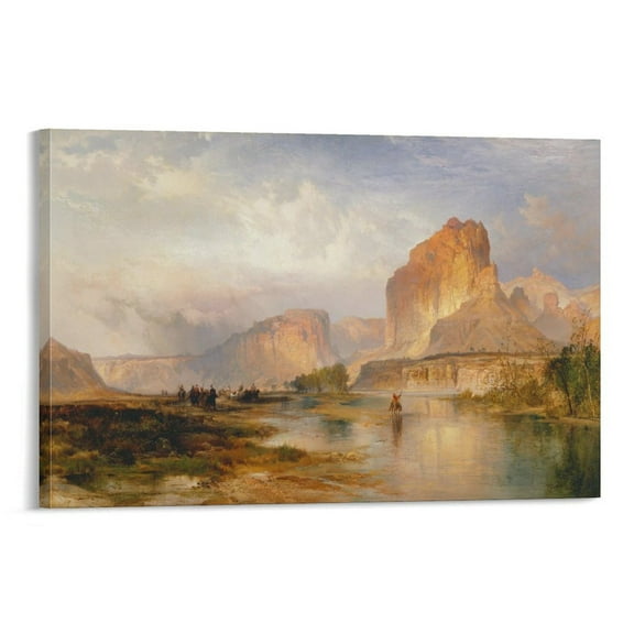 Thomas Moran Cliffs of Green River By Thomas Moran Art Prints Paintings Canvas Poster Picture Print Wall Art Poster Painting Canvas Posters Artworks Gift Room Aesthetic 16x24inch(40x60cm)