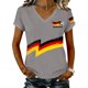 thumbnail image 1 of Women's Germany Football Graphic T-Shirt, V-Neck Casual Letter Print T-Shirt, Fashion Short Sleeve Graphic Tee, Summer Daily Lightweight Tops for Soccer Tournament 2026 Light Gray Size: 2XL, 1 of 4