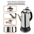 thumbnail image 3 of KFFKFF Electric Coffee Pot with 12-Cup Capacity, Crafted from 304 Stainless Steel, Features Keep Warm Functionality and Heat-Safe Handle, Traditional Coffee Brewer, Fast Brewing Silver, 3 of 9