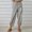 Light Gray, variant on Women High Waist Linen Capri Pants Drawstring Elastic Waist Loose Cropped Trousers Side Pockets Button Cuff Casual Joggers
