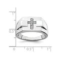 thumbnail image 3 of Mens Cross Ring in Polished Sterling Silver with Diamond Accent, 3 of 4