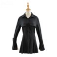 thumbnail image 6 of Elegant White Flare Sleeve Shirt Dress Bodycon Mini Dresses, 6 of 8