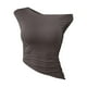 thumbnail image 5 of mfyjkho Camisetas Sin Mangas Para Hombre, Tops Cortos Casuales Sin Mangas Para Mujer, Camisetas Lisas De Moda Con Fruncido Y Hombros Descubiertos Vestidos Maxi Para Mujer L, 5 of 6