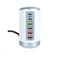 thumbnail image 1 of USB Charging Station,Universal 65W USB Fast Charger HUB Quick Charge QC3.0 Multi 6 Port USB Type C PD Charger Charging Station ,Easy to Use, 1 of 6