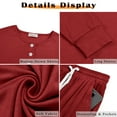 thumbnail image 6 of MOSHU Casual Pajamas Sets for Women Button Down Shirts and Drawstring Pants with Pockets Two Piece Womens Lounge Sets, 6 of 9