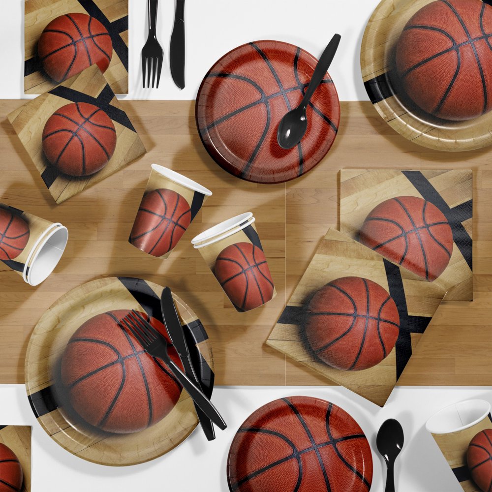 Basketball Party Supplies Kit for 8 Guests