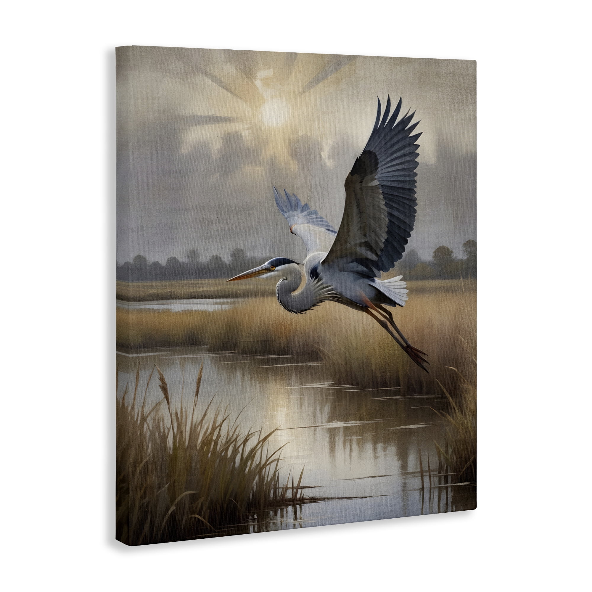 Stupell Industries Heron Flight over Wetlands Canvas Wall Art, design by Susan Arnot