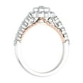 thumbnail image 2 of 1/2 Carat Round Diamond Halo Ring in 10K White & Rose Gold - IGI Certified (Ring Size 5), 2 of 6