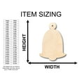 thumbnail image 2 of Unfinished Wood Ornament Bell Shape - Craft - up to 46" DIY 20" / 1/4", 2 of 3
