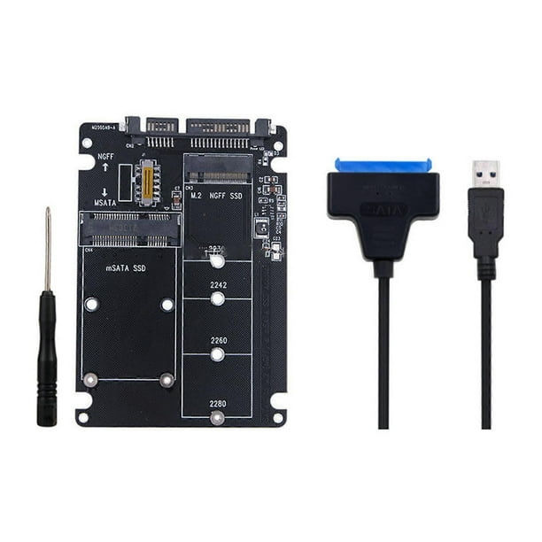 2-in-1 for M.2 NGFF or mSATA to Sata Converter Reader Card with Sata Cable Conve