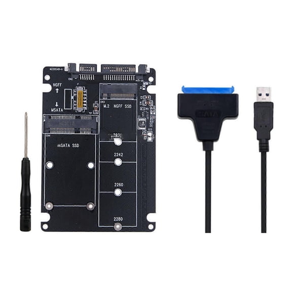 2-in-1 for M.2 NGFF or mSATA to Sata Converter Reader Card with Sata Cable Conve