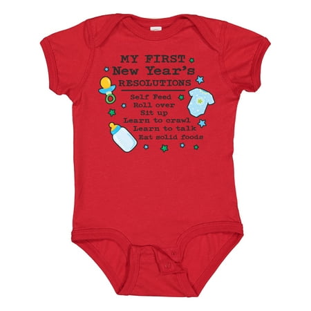 

Inktastic My First New Years Resolutions with Baby Clip Art and Stars Gift Baby Boy Bodysuit