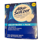 Alka-Seltzer Effervescent Tablets, Original 72 ea (Pack of 2)