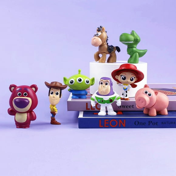 8Pcs Anime Toy Story Action Figure Buzz Lightyear Woody Jessie Lotso Bear Kawaii Doll PVC Collectible Model Children Toy 4-5cm