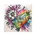 thumbnail image 5 of Mother's Day Colorful Heart Flower Wall Clock Square Silent Non Ticking Battery Operated Clock for Home Bathroom Kitchen Bedroom Living Room, 5 of 8