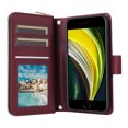 thumbnail image 6 of for iPhone 7 / iPhone 8 / iPhone SE 2022 & 2020 Zipper Wallet Case with Card Holder - PU Leather Stand Phone Case, Crossbody Shoulder Strap & Wrist Strap, Shockproof Protective Cover, Winered, 6 of 10