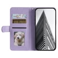 thumbnail image 4 of SaniMore for iPhone 13 Pro PU Leather Case, Wallet Design with Card Slots Cash Pocket [Wrist Strap] Flip kickstand Full Body Protection Magnetic Closure Business TPU Shell for iPhone 13 Pro, Purple, 4 of 11