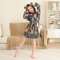 thumbnail image 3 of FORMRS Niños Bathrobe Unisex Hooded Robe Soft Plush Pajamas Sleepwear, Size 10-12T, Cartoon Dinosaur, 3 of 7