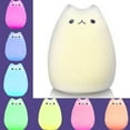 thumbnail image 3 of Cute Cat Night Light for Kids 7 Color LED Tap Nursery Night Light USB Rechargeable Bedside Night Lamp, 3 of 12