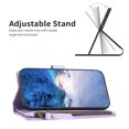 thumbnail image 5 of for iPhone 13 Pro Zipper Wallet Case with Wrist Hand Strap & Card Slots Holder, Business PU Leather Shockproof Flip Kickstand Purse Protective Cover Case for iPhone 13 Pro, Purple, 5 of 9