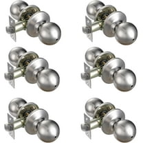 6 Packs of Privacy Door Knobs, Keyless Knobs with Lock for Bathroom and Bedroom, Left&Right Handed, Satin Nickel Finished